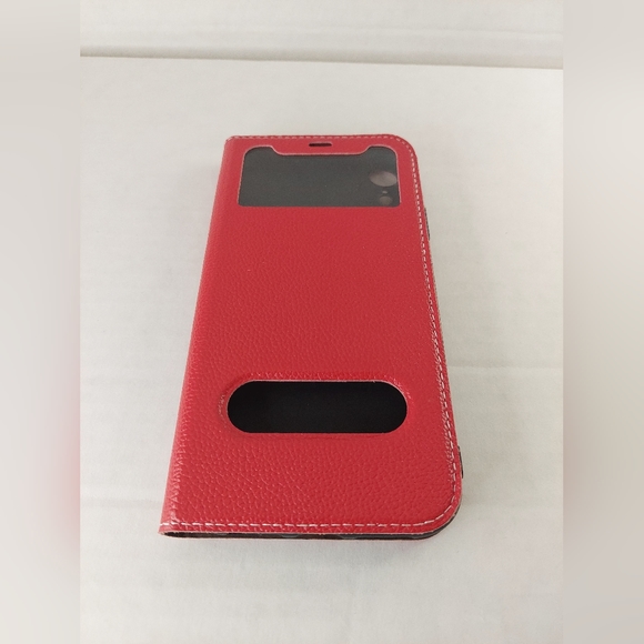 Copmob Orange IPXR iPhone XR Fold Multi-Material Genuine Leather Flip Case - Picture 7 of 11